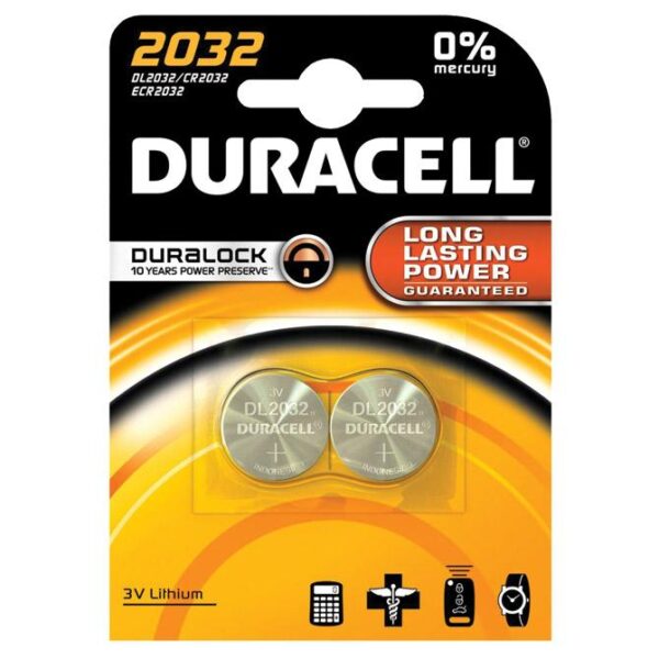 Baterija litij dugmasta 3V pk2 Duracell 2032 blister 1